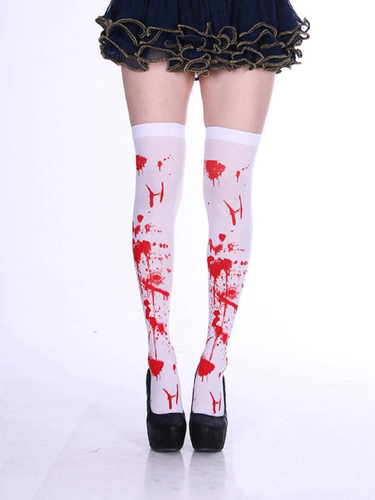 & Halloween Blood Stain Thigh-High Stockings - vintage fashion, retro style