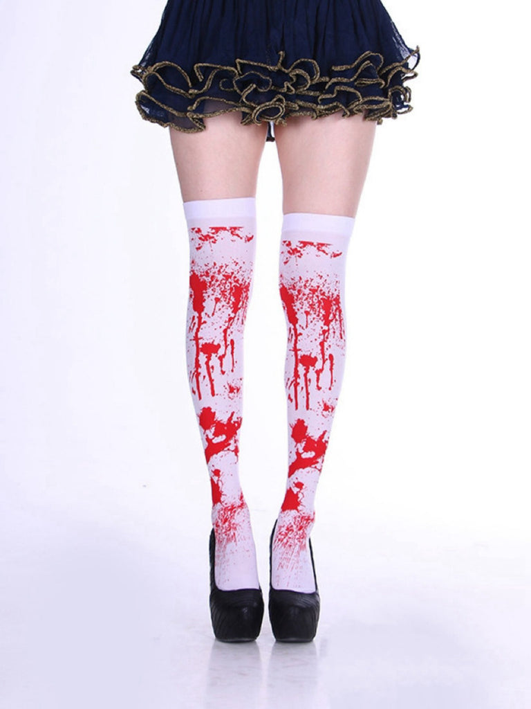 & Halloween Blood Stain Thigh-High Stockings - vintage fashion, retro style