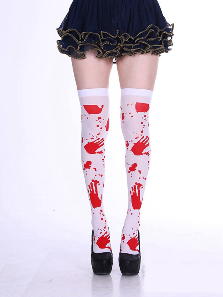 & Halloween Blood Stain Thigh-High Stockings - vintage fashion, retro style