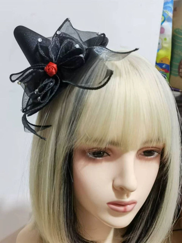 Halloween Bow Pointed Hat Hair Clip - vintage fashion, retro style