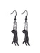 Halloween Cat Diamond Pendant Earrings - vintage fashion, retro style