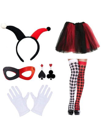 Halloween Clown Costume Accessory Set - vintage fashion, retro style