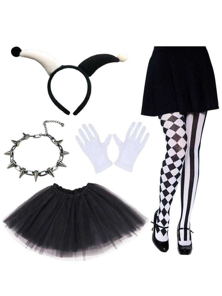 Halloween Clown Costume Accessory Set - vintage fashion, retro style