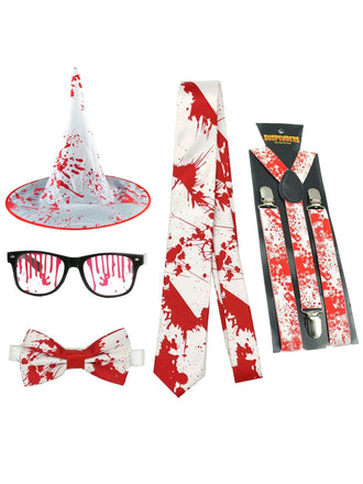 Halloween Costume Party Blood Drop Socks & Gloves Set - vintage fashion, retro style