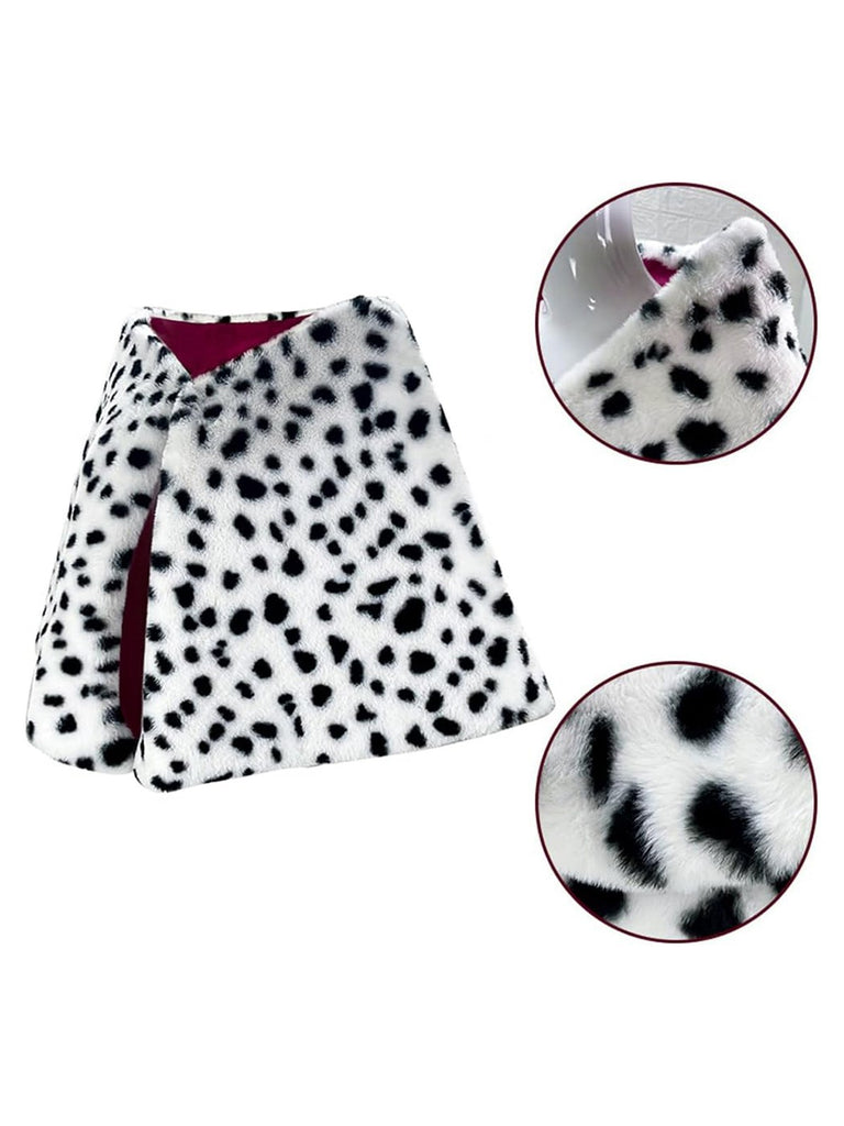 Halloween Dalmatian Cosplay Gown Cape - vintage fashion, retro style