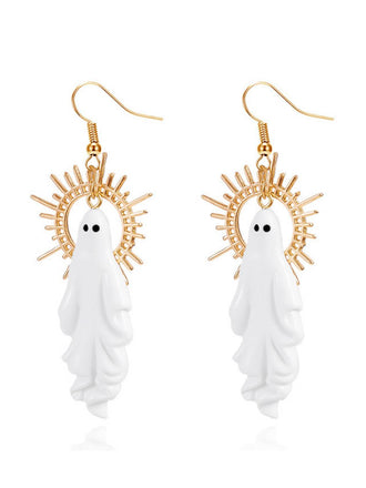 Halloween Ghost Sunburst Drop Earrings - vintage fashion, retro style