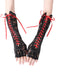 Halloween Punk Party Lace-Up Half Finger Gloves: vintage detail work for the woman who notices