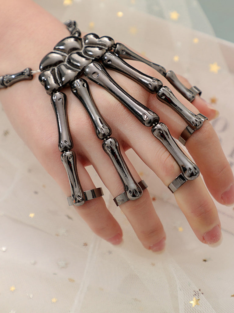 Halloween Punk Skull Ring Bracelet — vintage elegance for the modern woman