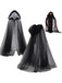 Halloween Retro Gothic Tulle Hooded Cape Cloak — 1950s style that speaks before she does