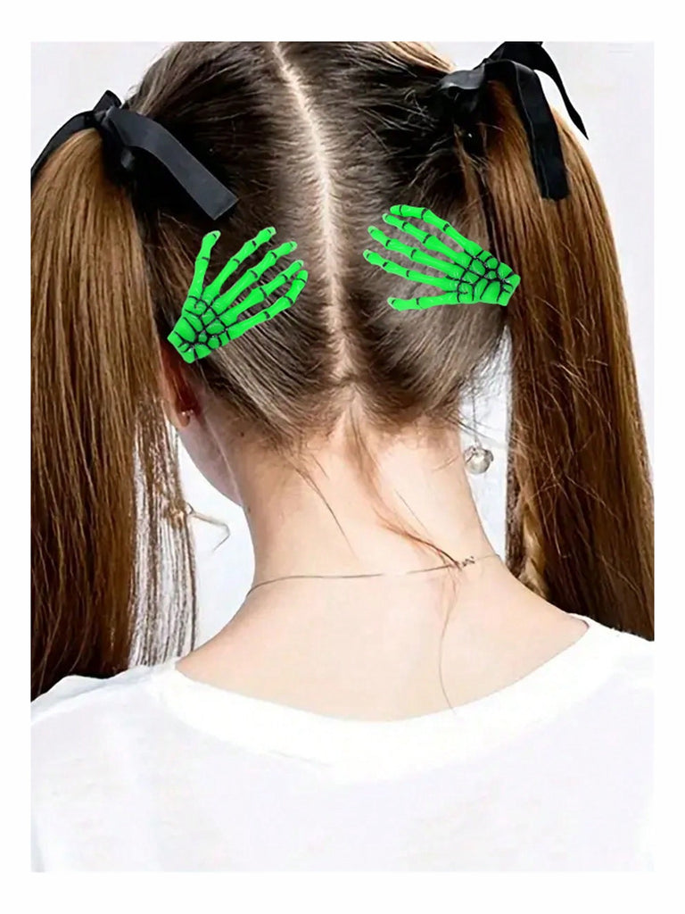Halloween Skeleton Hand Hair Clip - vintage fashion, retro style