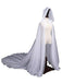 Halloween Vampire Bride Mesh Hooded Cape Cloak - vintage fashion, retro style