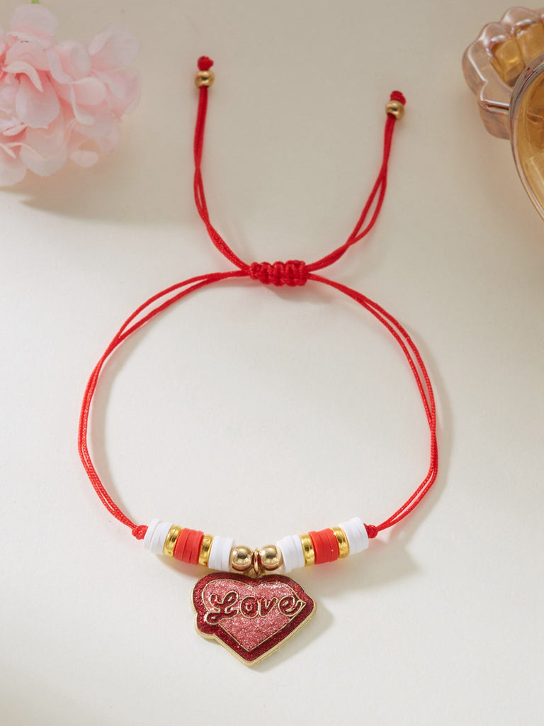 Heart Love Adjustable Woven Valentine's Day Bracelet - vintage fashion, retro style