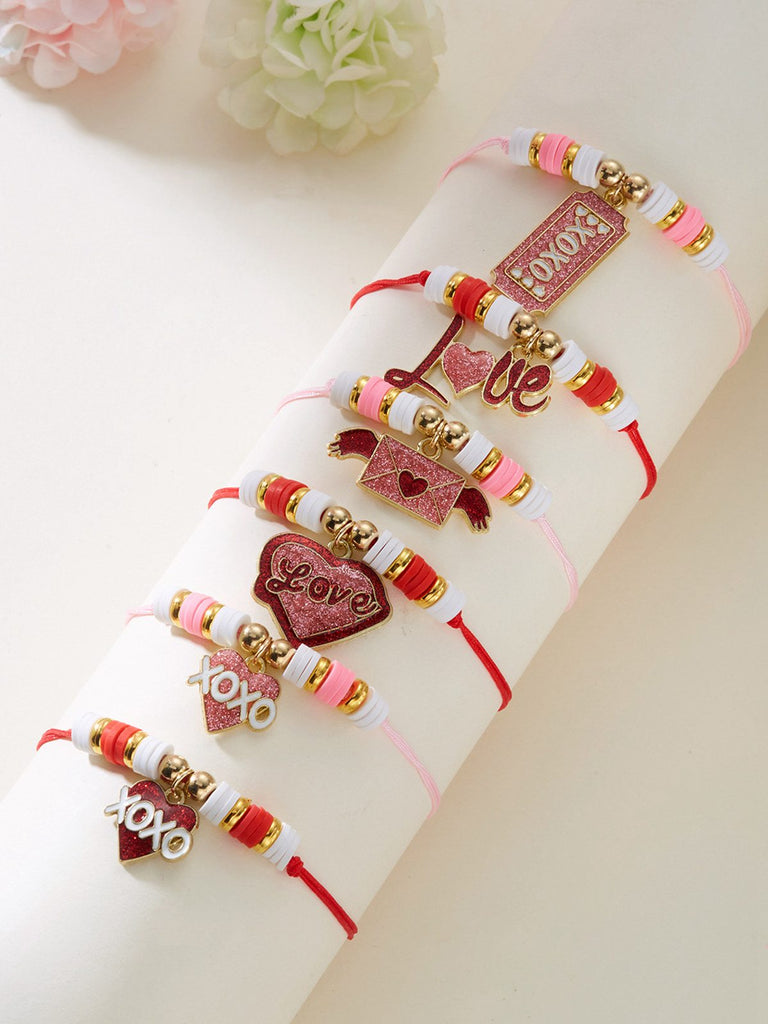 Heart Love Adjustable Woven Valentine's Day Bracelet - vintage fashion, retro style
