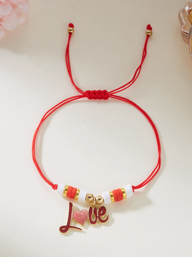 Heart Love Adjustable Woven Valentine's Day Bracelet - vintage fashion, retro style