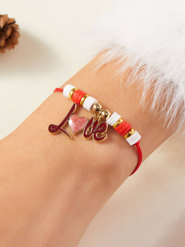 Heart Love Adjustable Woven Valentine's Day Bracelet - vintage fashion, retro style