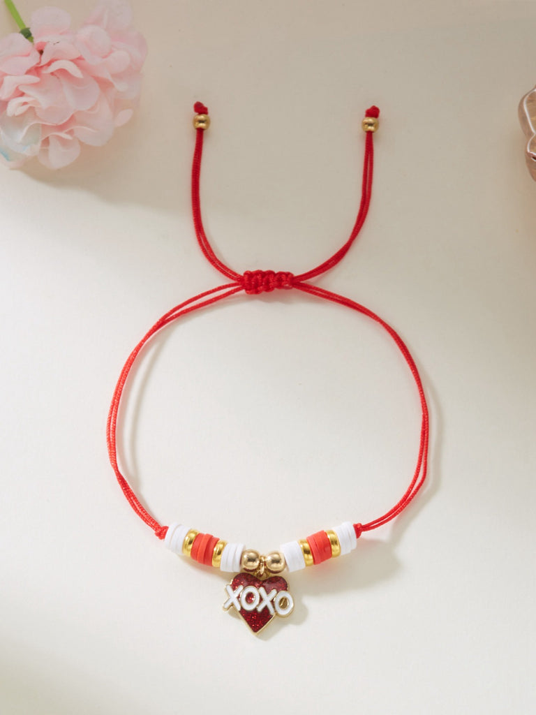 Heart Love Adjustable Woven Valentine's Day Bracelet - vintage fashion, retro style