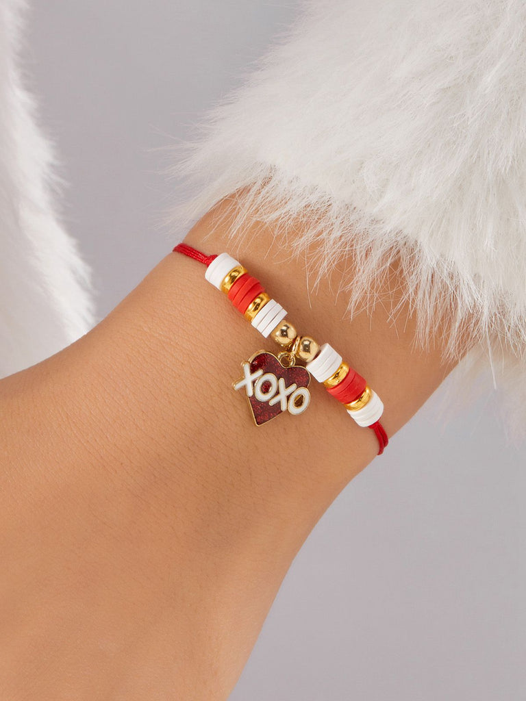 Heart Love Adjustable Woven Valentine's Day Bracelet - vintage fashion, retro style