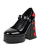 She finds her vintage story in this Heart Mary Jane Square Toe Leather Shoes
