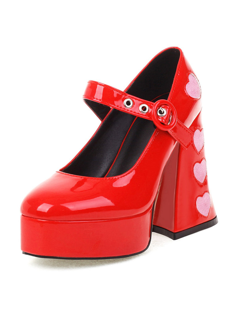 Heart Mary Jane Square Toe Leather Shoes: timeless vintage elegance she makes her own