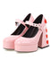 She finds her vintage story in this Heart Mary Jane Square Toe Leather Shoes