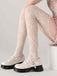 Heart Pattern Thigh High Fishnet Stockings - vintage fashion, retro style