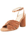 Vintage Pleated Twist Peep Toe Buckle Chunky High Heels - vintage shoes, retro heels
