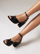 Vintage Pleated Twist Peep Toe Buckle Chunky High Heels - vintage shoes, retro heels
