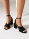 Vintage Pleated Twist Peep Toe Buckle Chunky High Heels - vintage shoes, retro heels