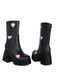 Hollow Hearts Leather Chunky Platform Boots - vintage fashion, retro style