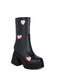 Hollow Hearts Leather Chunky Platform Boots - vintage fashion, retro style