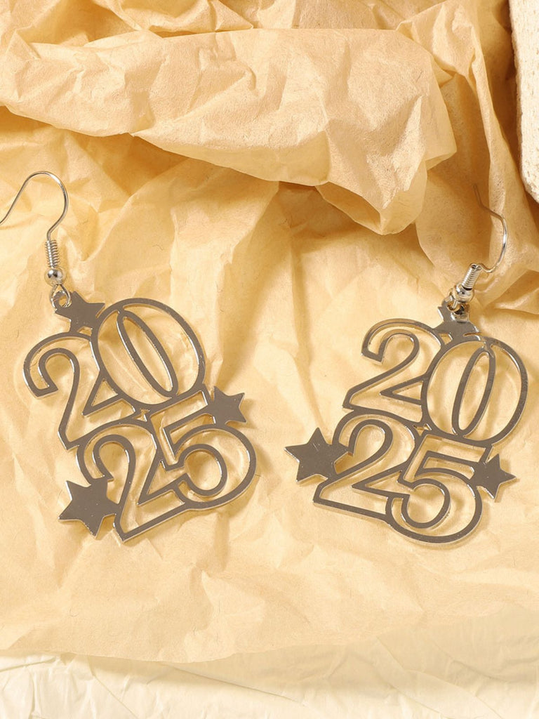 Hollow Numbers 2025 New Year's Eve Earrings: vintage detail work for the woman who notices
