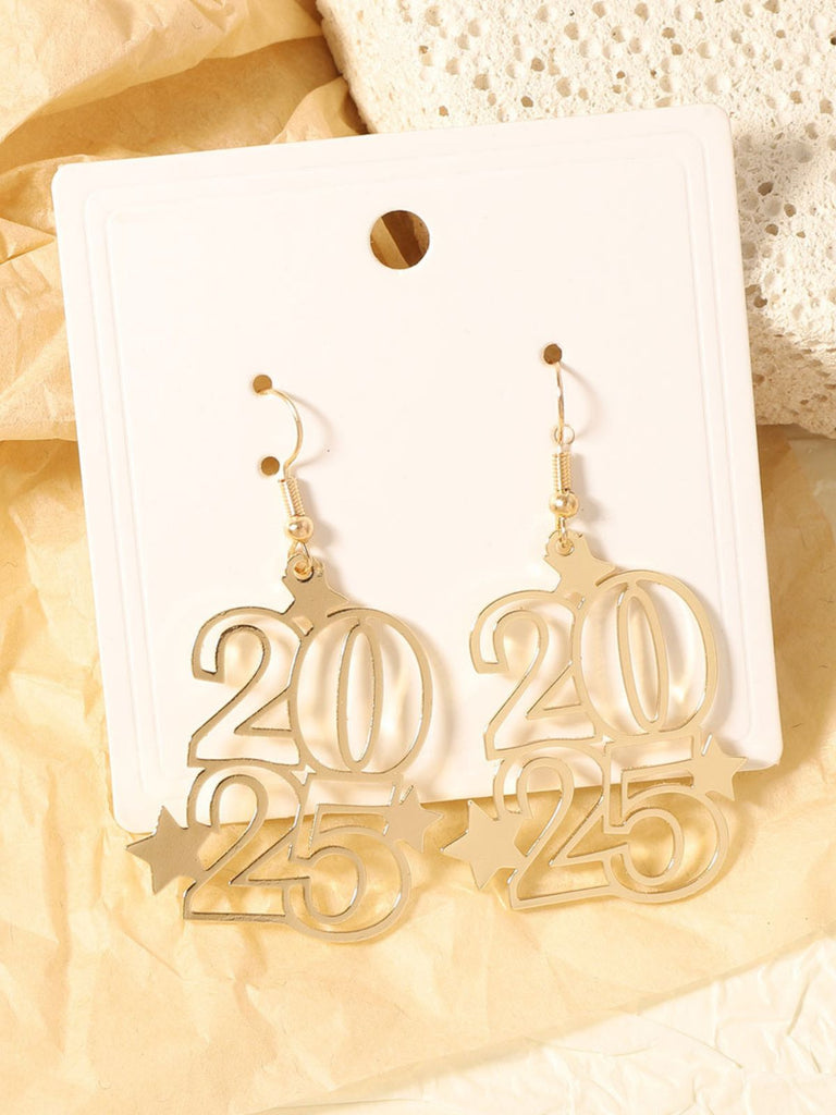 This Hollow Numbers 2025 New Year's Eve Earrings carries vintage stories waiting to be told