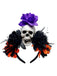 Dark Horror Skull Feather 3D Flowers Headband - vintage fashion, retro style