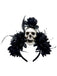 Dark Horror Skull Feather 3D Flowers Headband - vintage fashion, retro style