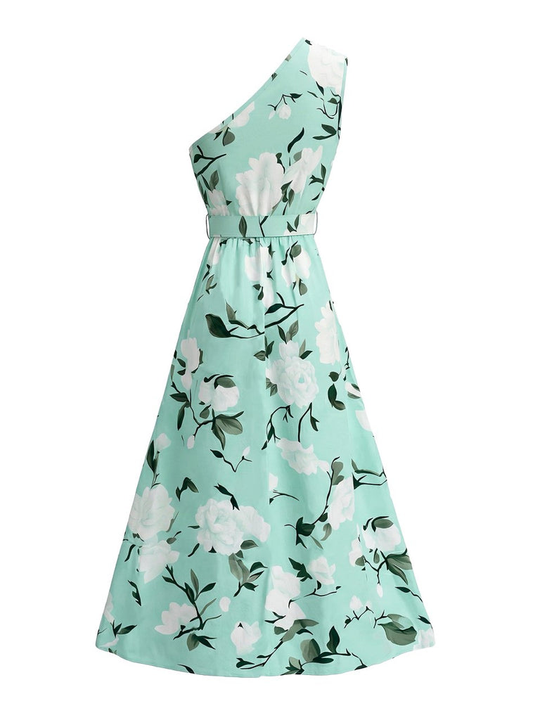 Ice Green 1950s Floral Vintage Classic Dress 3