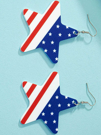 She adds this Independence Day Flag Stripe Stars Earrings and suddenly it's vintage perfection
