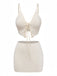 Ivory 1940s Textured Tie-Front Tankini Set - vintage fashion, retro style for vintage lovers