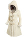 Ivory 1950s Knit Fur Trimmed Hooded Coat - vintage fashion, retro style