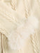 Ivory 1950s Knit Fur Trimmed Hooded Coat - vintage fashion, retro style