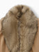 Khaki 1920s Solid Fur Collar Belted Coat - vintage fashion, retro style
