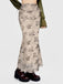 This Khaki 1930s Plants Double Mesh Fishtail Skirt spins 1930s stories with every step