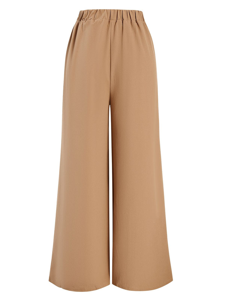Khaki 1930s Solid Belt Pants, vintage fashion, retro style - perfect for women who love vintage and retro fashion