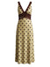 Dark Khaki 1930s Polka Dot Lace Halter Maxi Dress 2