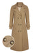 Khaki 1940s Double Breasted Button Trench Coat, vintage coat, retro outerwear - perfect for women who love vintage and retro fashion