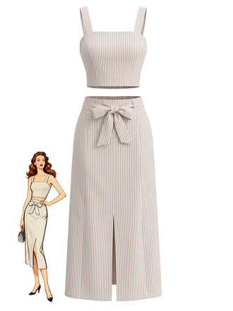 Khaki 1940s Vintage Classic Skirt