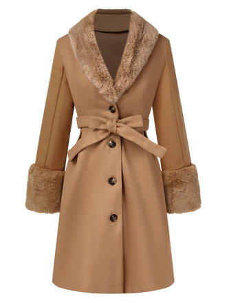 1950s Faux Fur Collar Button | 1950s | vintage outerwear, retro jacket
