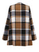 Khaki 1950s Plaid Long Sleeve Irregular Jacket - vintage fashion, retro style