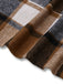 Khaki 1950s Plaid Long Sleeve Irregular Jacket - vintage fashion, retro style
