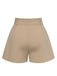 This Khaki 1950s Solid Belted Shorts carries 1950s stories waiting to be told