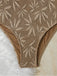 Khaki 1960s Jacquard Beaded One-Piece Swimsuit 6